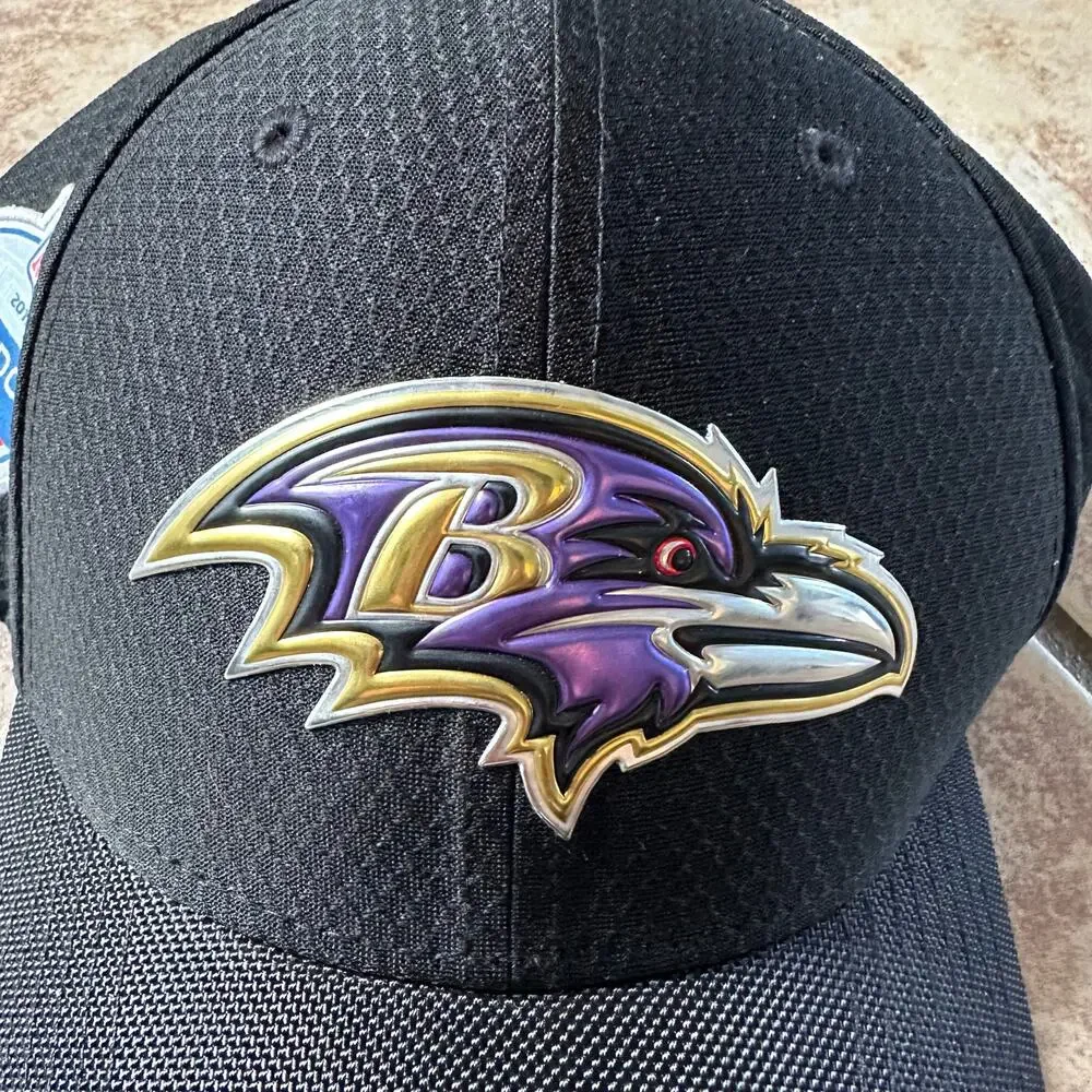 Baltimore Ravens Hat Black‎ London 2017 Cap New Era 39Thirty NFL Medium-Large